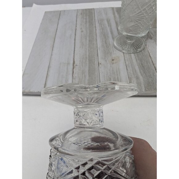 Set 3 Vintage Hazel Atlas Big Top Peanut Butter Footed Tea Water Goblets - Picture 7 of 9